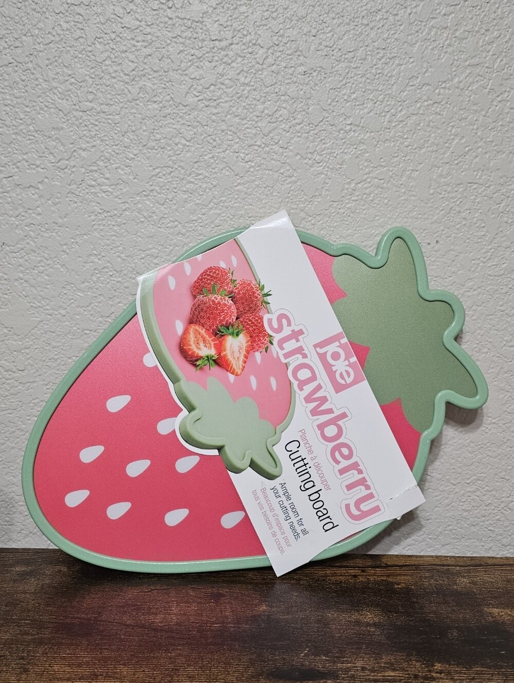 Joie Strawberry Shaped Cutting Board in Pink and Green